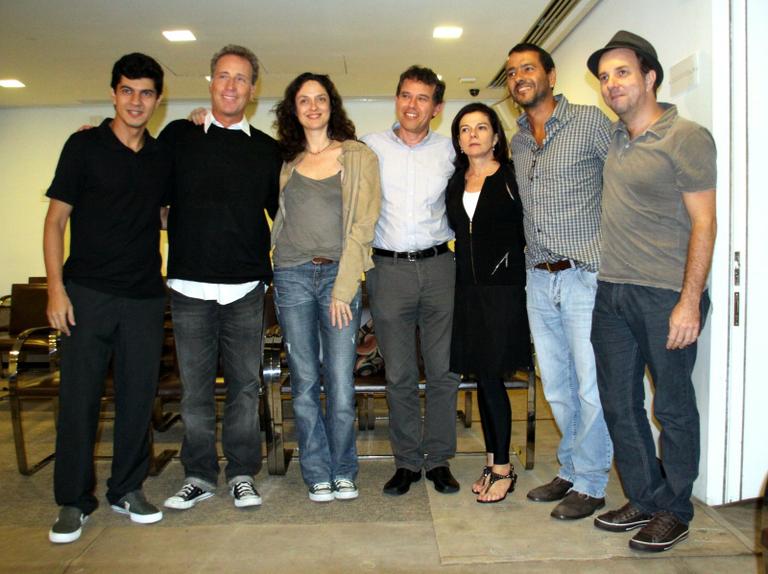 Leonardo Hichel, Isio Ghelman Bianca Byington, rabino Nilton Bonder do Midrash, Tessy Callado, Marcos Palmeira e Augusto Madeira 