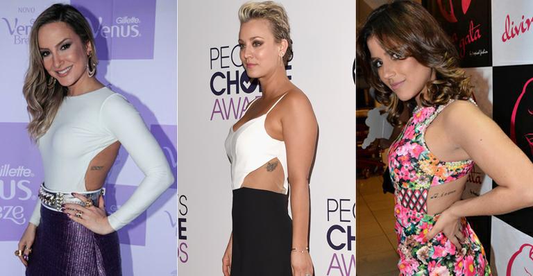 Kaley Cuoco deixa tatuagem na costela à mostra; veja quais famosas desenharam a região