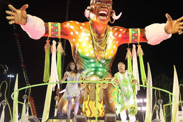 Glória Maria e Zico no desfile da Imperatriz Leopoldinense