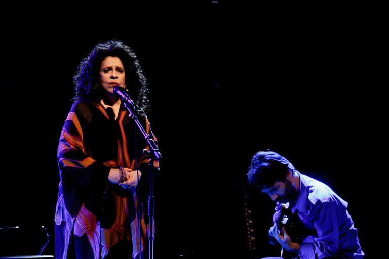 Em rara aparição, Gal Costa recebe o filho após show