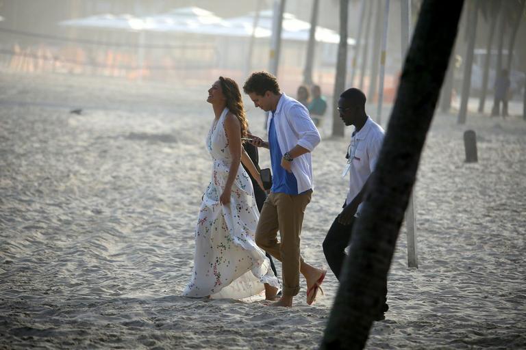 Thiago Fragoso e Camila Pitanga em gravação de 'Babilônia'