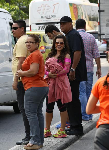 Fernanda Souza em gravação de 'A Regra do Jogo'