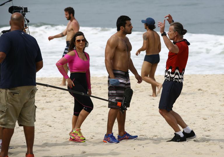 Fernanda Souza em gravação de 'A Regra do Jogo'