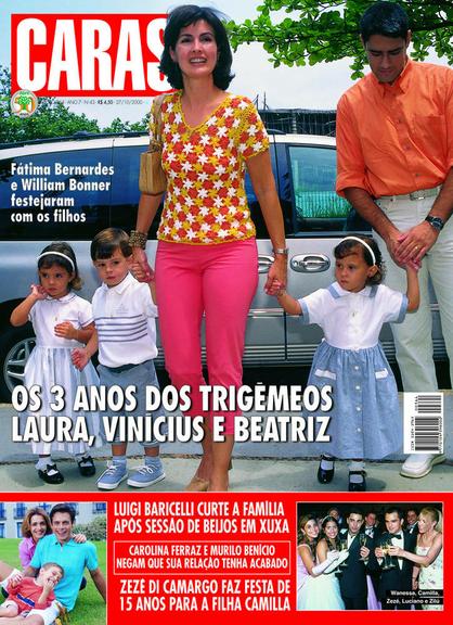 William Bonner e Fátima Bernardes estampam a capa da revista CARAS