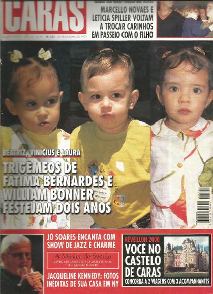 William Bonner e Fátima Bernardes estampam a capa da revista CARAS