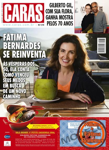 William Bonner e Fátima Bernardes estampam a capa da revista CARAS