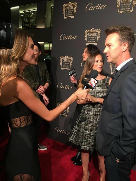 Marília Moreno e Edward Norton