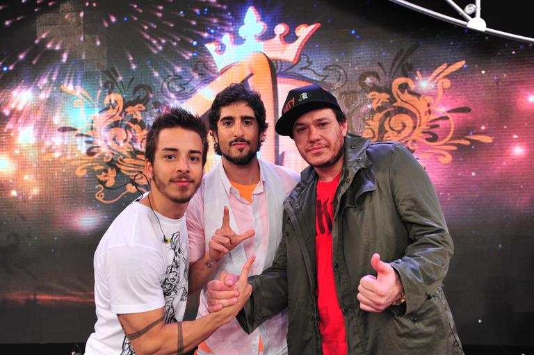 Marcos Mion com Junior Lima e Chorão em 2010