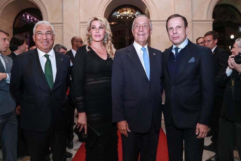 Primeiro Ministro de Portugal, António Costa, Bia Doria, Presidente de Portugal Marcelo Rebelo Sousa e João Doria