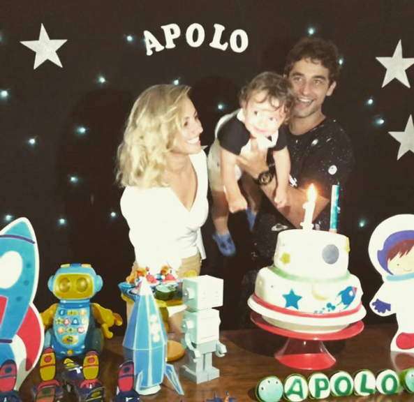 Gabriel Reif com a mulher, Luana Gil, e o filho, Apolo