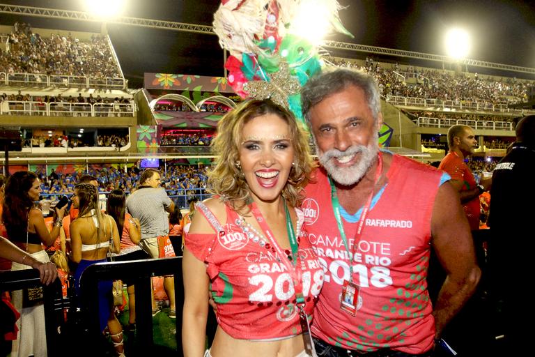 Leona Cavalli e Oscar Magrini no Camarote Grande Rio