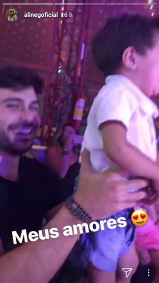 Aline Gotschalg mostra Geraldinho Souto com Lucca