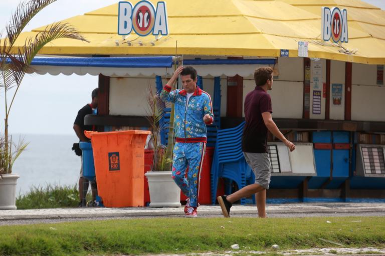 Marcelo Serrado em gravação de 'Crô Em Família'