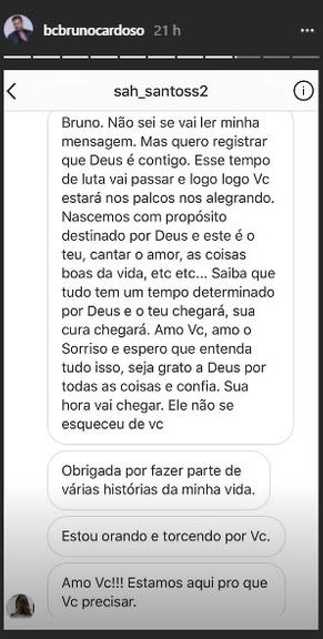 Bruno Cardoso compartilha as mensagens carinhosas dos fãs