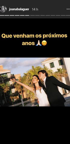 Joana Balaguer mostra fotos de seu casamento no dia em que completou 7 anos de união