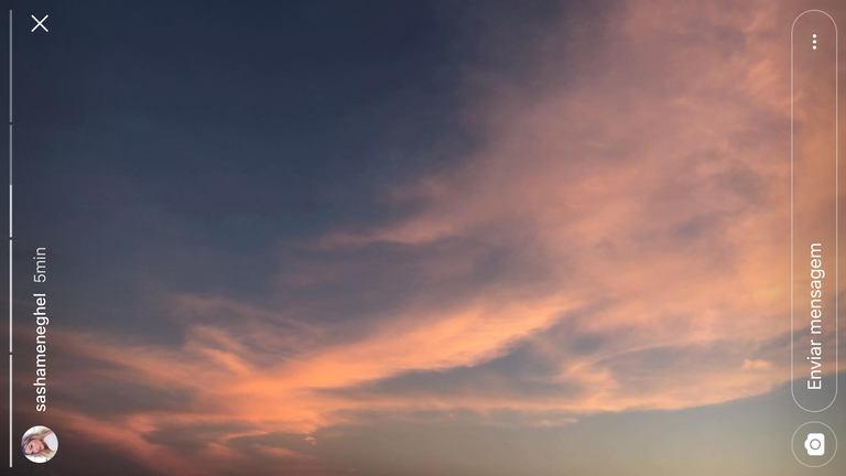 Sasha mostra foto do pôr do sol e diz: 'Oi vó'