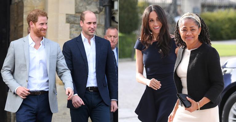 Príncipe Harry, príncipe William, Meghan Markle e Doria Ragland