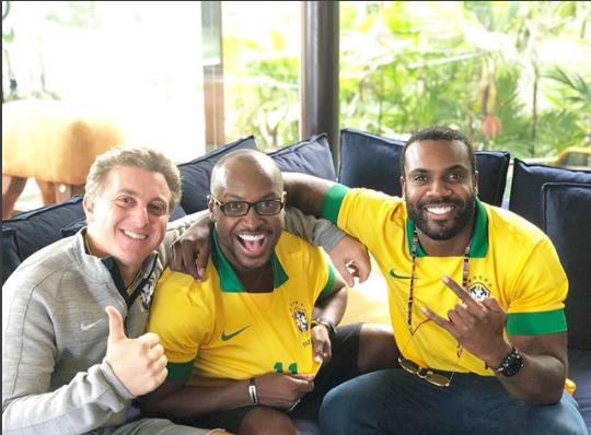 Luciano Huck, Thiaguinho e Rafael Zulu