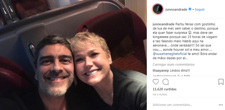 Xuxa Meneghel prepara surpresa para Junno Andrade