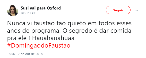 Faustão quebra protocolo e come iogurte durante o 'Domingão'