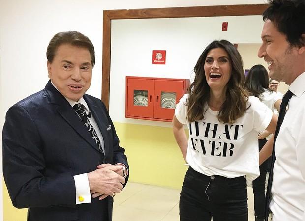 Silvio Santos, Isabella Fiorentino e Arlindo Grund