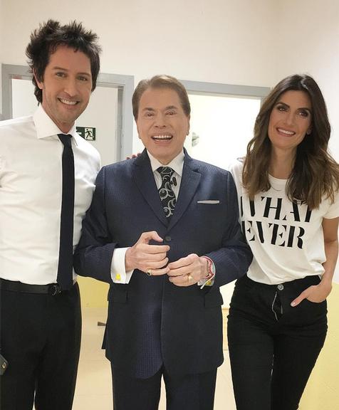 Silvio Santos, Isabella Fiorentino e Arlindo Grund