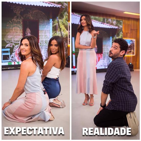 Fátima Bernardes e Andre Curvello se inspiram em pose de Anitta