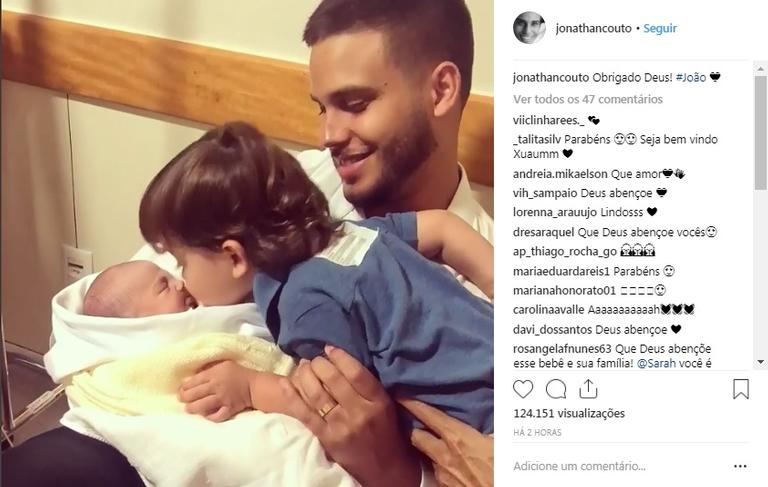 Nasce segundo filho de Sarah Poncio e Jonathan Couto