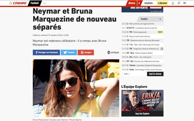 Mídia internacional noticia fim de BruMar