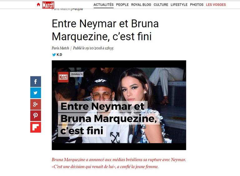 Mídia internacional noticia fim de BruMar