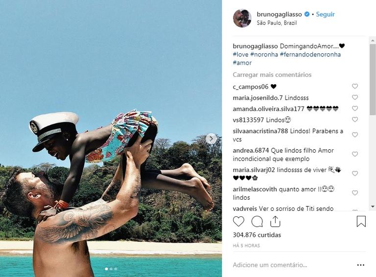 Bruno Gagliasso relembra cliques com Titi