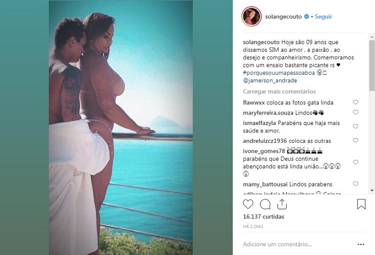 Solange Couto e Jamerson Andrade comemoram 9 anos de casados