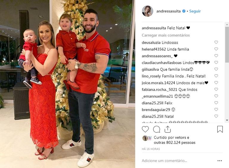 Natal de Gusttavo Lima e Andressa Suita