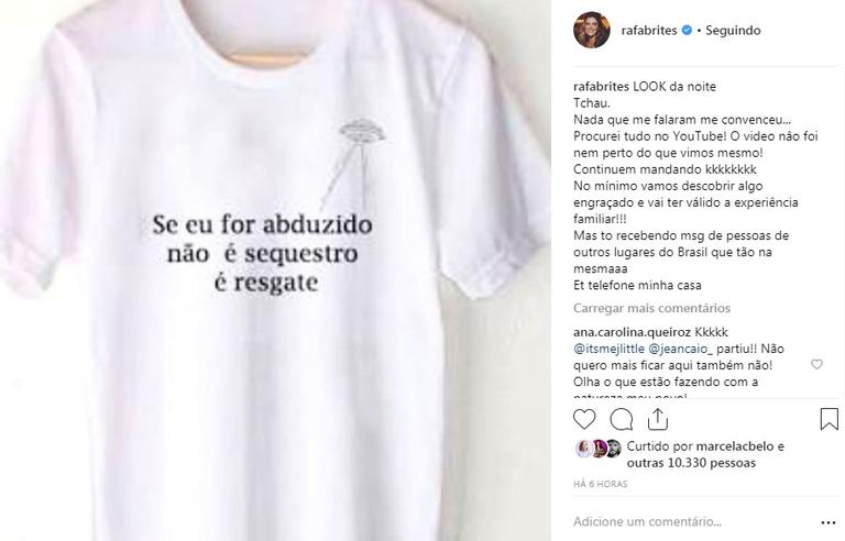 Rafa Brites se assusta ao ver objeto estranho no céu