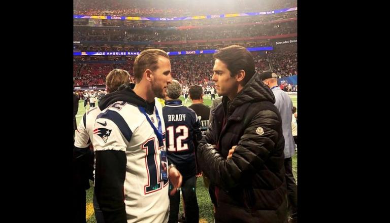 Jogador do Patriots com Kaká