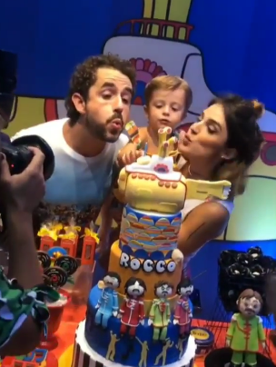 Rafa Brites e Felipe Andreoli comemoram o aniversário de 2 anos do filho, Rocco