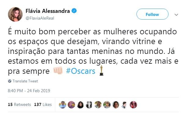 Famosos celebram recorde de premiação para mulheres e negros no Oscar 2019