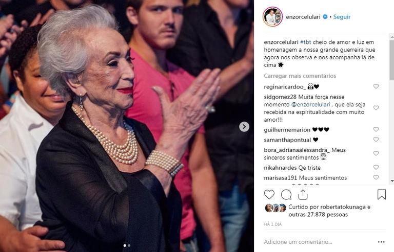 Claudia Raia se emociona com homenagem de Enzo Celulari à Odette