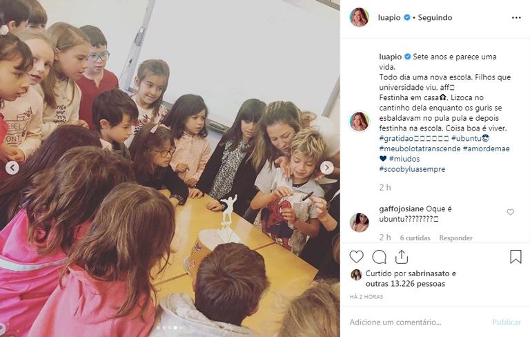 Ao lado de Pedro Scooby, Luana Piovani comemora aniversário do filho, Dom, com festinha em casa e na escola