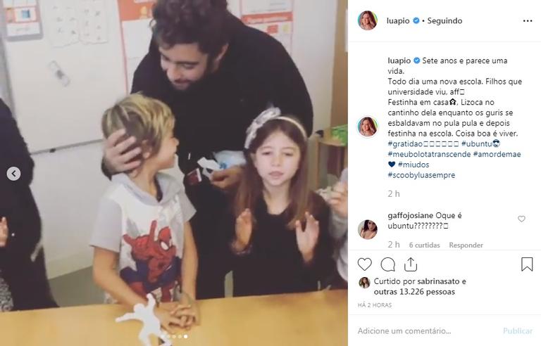 Ao lado de Pedro Scooby, Luana Piovani comemora aniversário do filho, Dom, com festinha em casa e na escola