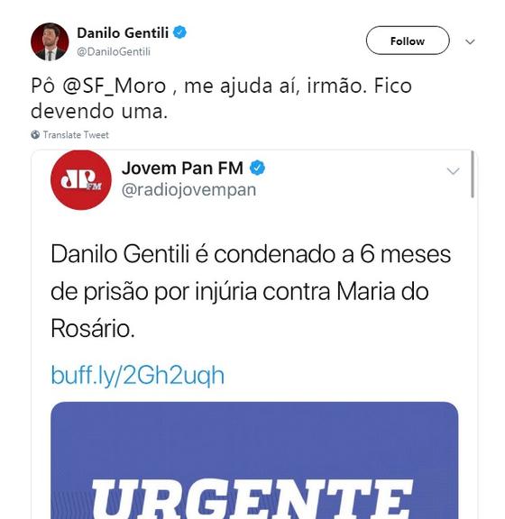 Danilo Gentili tira sarro após ser condenado à 6 meses de prisão por injúria contra deputada federal