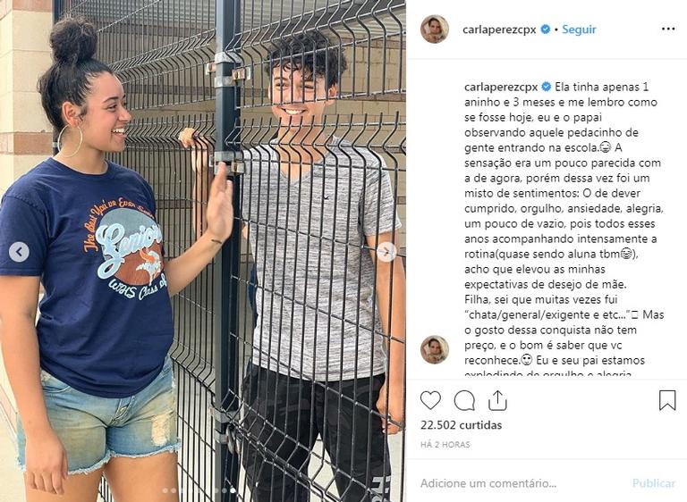 Carla Perez faz emocionante homenagem para filha que se formou