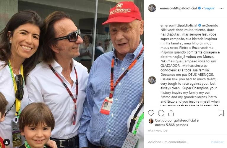 Famosos lamentam a morte de Niki Lauda, tricampeão da F1