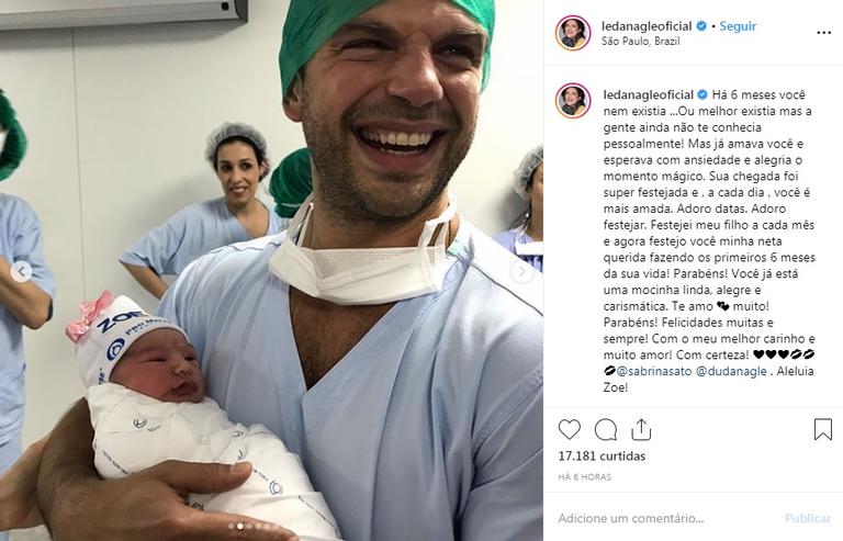 Zoe completa 6 meses e ganha declaração fofa de Leda Nagle