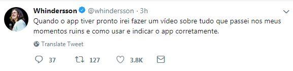 Whindersson Nunes falou do desenvolvimento do seu aplicativo de ajuda psicológica