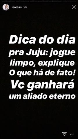 Leo Dias indignado com Juju Salimeni