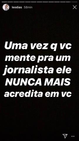 Leo Dias mostra prints de conversa com Juju Salimeni