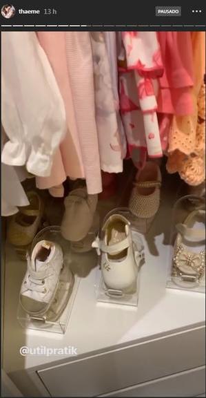 Thaeme mostra closet da filha e deixa internautas chocados