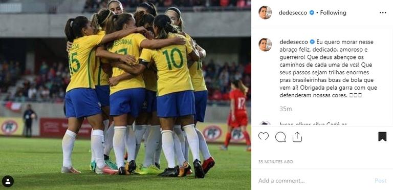 Famosas homenageiam jogadoras do Brasil, após eliminação