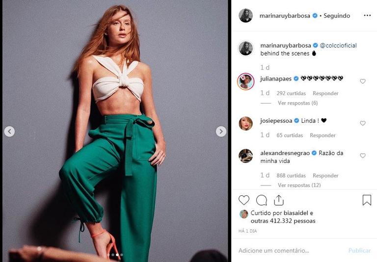 Marido de Marina Ruy Barbosa faz declaração fofa em foto sensual da atriz